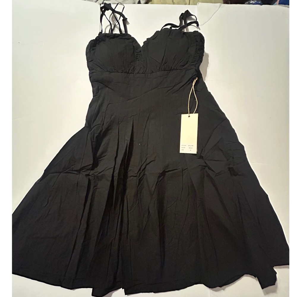 Blue Velvet Womens Black Cotton Fit and Flare Sweetheart Gothic Dress Medium NWT